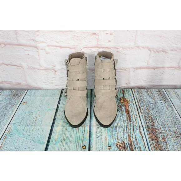 Dolce Vita Tae  Tan Suede Side  Zipper Heeled Ankle Booties Size 7 M - Picture 5 of 9